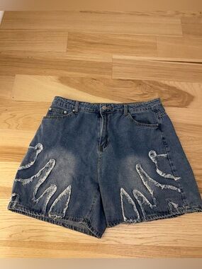 Unbranded Blue Denim Distressed Women's Shorts Size XL